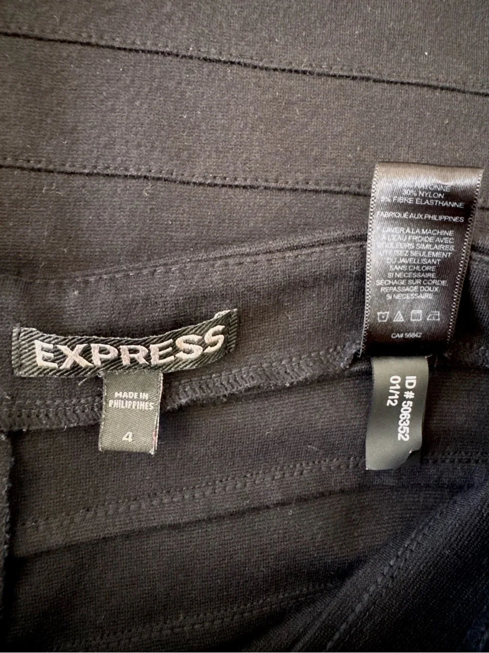 Express Black Bandage Bodycon Pencil Skirt Size 4 Stretch - Picture 5 of 5